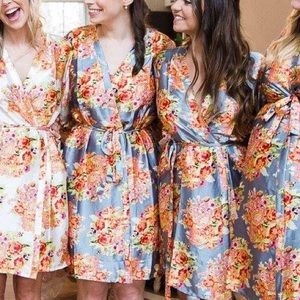 Silk floral robe